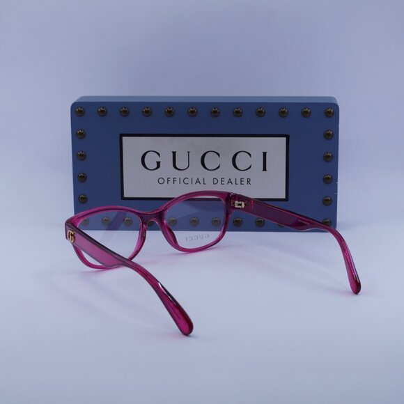 Gucci GG0717O 008 Rectangle Eyeglasses 51mm – Transparent Pink - Picture 5 of 10